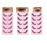 fdsmall 3PCS Fox Eye False Eyelashes,Faux 3D Mink Lashes,Long-Lasting False Eyelashes,Natural-Looking,Cat Eye Eyelashes,15 Pairs (7910)