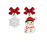fdsmall Christmas Earrings for Women Snowflake Snowman Christmas Tree Santa Claus Deer Bell Wreath Santa Claus Gift Shoes Gift Penguin Christmas Party Jewelry Gifts, 0.906"*1.5", Metal, No Gemstone