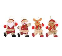 fdsmall Christmas Fabric Hanging Ornaments Soft Fabric Xmas Tree Hanging Ornaments Santa Snowman Elk Bear Decorations DIY Handmade Pendant Xmas Tree Pendant Ornaments (04)
