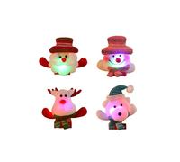 fdsmall Christmas Pin LED Glowing Brooch Cute Plush Santa Claus Deer Snowman Badges Clothes Accessory Party Decorations Holiday Xmas Gift (Colorful 4)