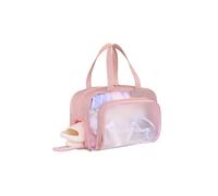 fdsmall Clear Toiletry Bag, Wet Dry Separation Clear Travel Toiletries Bag Waterproof PVC Makeup Bag with Handles Portable Waterproof Toiletries Bag with Shoe Compartment for Women Men (Pink)