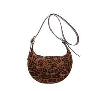 fdsmall Crescent Bag for Women Women Stylish Dumpling Bag Multi-pockets Leopard Print Hobo Sling Bags with Adjustable Strap for Travel Work School Daily Use (Yellow)