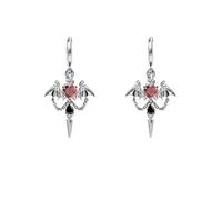 fdsmall Crossing Earrings for Women, Long Cross Earring,Trendy Bramble Rose with Thorns Earrings,Festival Jewelry (02 Silver)