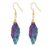 fdsmall Earring for Women Bohemian Acrylic Peacock Drop Dangle Earrings Handmade Geometric Tassel Hoop Colorful Resin Earrings Jewelry Gift for Women (05)