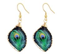 fdsmall Earring for Women Bohemian Acrylic Peacock Drop Dangle Earrings Handmade Geometric Tassel Hoop Colorful Resin Earrings Jewelry Gift for Women (01)