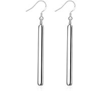 fdsmall Fashion Silver Statement Earrings Long Vertical Bar Drop Dangle Earring Minimal Long Circle Bar Earrings Geometric jewelry for Women Girls