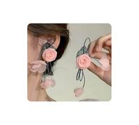 fdsmall Flower Dangle Earrings for Women Irregular Petal Statement Hanging Tassel Studs Earring Party Holiday Jewelry, One Size, Alloy,Mesh Gauze, No Gemstone
