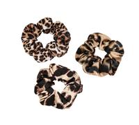 fdsmall Hair Scrunchies for Women Leopard Print Elastic Hair Bands Damage-Free for Long Thick, Curly, Thin, Fine Hair,Seamless Hair Ties for Gym Dance Party (3PCS)