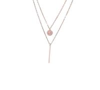 fdsmall Layered Pendant Necklace Gold Plated Y-Shaped Chain Necklace Stackable Trendy Vintage Necklaces Jewelry (Rose Gold)