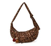 fdsmall Leopard Print Faux Suede Shoulder Bag - Adjustable Shoulder Strap Underarm Bag, Soft Velvet Hobo Bags, Casual Sling Bags for Women (Leopard)