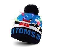 fdsmall Light Up Christmas Hat, Glow In The Dark Christmas Cap, Unisex LED Santa Hats with 6 Colorful Lights, Xmas Beanie Knitted Hat Christmas Party Cap for Adults (04)