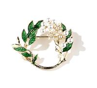 fdsmall Lily Of The Valley Brooch,Women's Brooches & Pins, Lily Brooches for Women with Faux Pearl Fashion Flower Brooch Queen Favourite Flower Pearl Brooch Pins