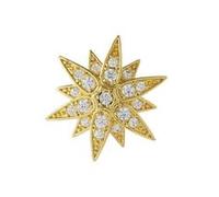 fdsmall Men's Hexagram Star Collar Brooch 14K Gold Plated Sparkling Crystal Star Lapel Pin Brooch Women Vintage Accessory Jewelry (Gold)