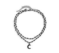 fdsmall Necklace for Women Boho Gothic Star Cross Pendant Necklace Adjustable Layered Bead Chain Choker Necklaces Halloween Christmas New Year Goth Jewelry Gift for Women and Girls (03)