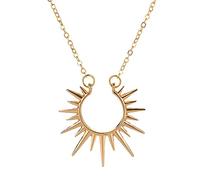 fdsmall Necklaces for Women Vintage Minimalist Dainty Adjustable Silver Gold-Plated Sun Star Pendant Choker Chain Necklace Jewelry Gifts for Women and Girls (Gold)