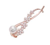 fdsmall Pearl French Twist Hair Pins Pearl Decor Banana Hair Clip Twist Hair Barrette Chic Cache Hair Clip Non Slip Jaw Hair Claws Vintage Elegance Hair Claw Clip Hair Accessories (Rose Gold)