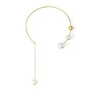 fdsmall Pearl Necklaces for Women, 14k gold plated and Pearl Necklace White Freshwater Cultured Pearl Necklace Pearl Drop C Necklace