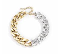 fdsmall Punk Chunky Gold Chain Necklace 18k Gold Chain Hip-Hop & Cool Style Thick Gold Chain Necklace for Women Men and Girls (Multicolor)