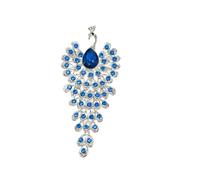 fdsmall Rhinestone Peacock Brooch Pin Elegant Animal Feather Brooches Vintage Trendy Bird Pins Wedding Party Jewelry Souvenir (Blue)