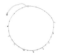 fdsmall Silver Station Necklace Fashion Dainty Silver Plated Beads Satellite Choker Shining Chain Necklace Jewelry Gifts for Women and Girls