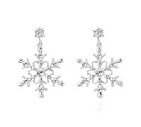 fdsmall Snowflake Earrings for Women Colorful Snowflake Dangle Drop Earring Stud Christmas Jewelry Diamond Inlaid Pearl (753-8)
