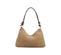 fdsmall Straw Shoulder Bag for Women - Large Capacity Woven Hobo Bag with Strap, Lightweight Summer Woven Handbag for Beach, Travel & Daily Use (Brown)