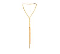 fdsmall Tassel Collar Necklace Snake Bone Chain Simple Long Choker Jewelry Adjustable for Women and Girls Minimalist Chain Necklace (Gold)