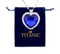 fdsmall Titanic Heart of the Ocean Necklace Love Heart Pendant Necklace Forever Sapphire Pendant Shining Crystal Zircon Jewelry Gifts for Women (Blue)
