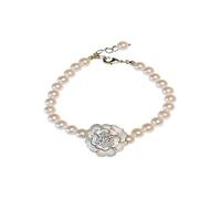 fdsmall White Freshwater Pearl Bracelet for Women Cultured Pearl Bracelet Adjustable Fashion Handmade Jewelry for Women Wife Girls Mother (White)