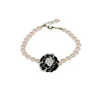 fdsmall White Freshwater Pearl Bracelet for Women Cultured Pearl Bracelet Adjustable Fashion Handmade Jewelry for Women Wife Girls Mother (Black)