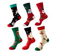 fdsmall Winter Knit Socks for Ladies Warm Soft Santa Snowman Elk Tree Print Christmas Stocking Stuffers for Women Haking (UK, Alpha, One Size, Regular, Regular, 6, 8)