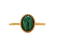 fdsmall Women Green Stone Ring,Gold Plated Non Tarnish Rings Boho Open Stacking Rings,Vintage Trendy Prom Costume Jewelry (50)