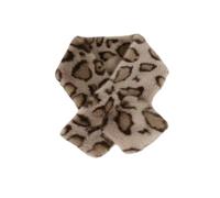 fdsmall Women's Leopard Print Faux Fur Scarf Leopard Faux Fur Collar Scarf Stylish Pull-through Neck Warmer Cold Weather Christmas Valentine’s Gift (Coffee)