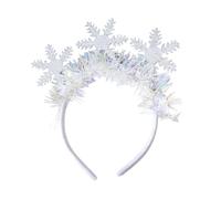 FDSQHSA 1Pcs Christmas Headband for Women Shiny Snowflake Headbands with Laser Foil Strips Designs New Year Head Bands Winter Snow Hair Bands for Xmas Holiday Decorations Supplies