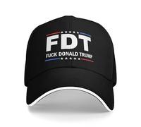 FDT Hat Fuck Donald Trump Anti 45 47 Baseball Cap Trucker Cap for Men Women Black