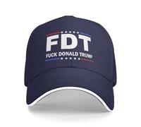 FDT Hat Fuck Donald Trump Anti 45 47 Baseball Cap Trucker Cap for Men Women Navy Blue
