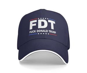 FDT Hat Fuck Donald Trump Anti 45 47 Baseball Cap Trucker Cap for Men Women Navy Blue