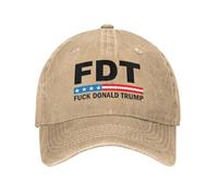FDT Hat Fuck Donald Trump Anti 45 47 Hat for Men Baseball Caps Vintage Cap Natural