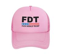 FDT Hat Fuck Donald Trump Anti 45 47 Hat Unisex Adult Trucker Caps Pink