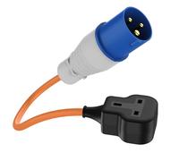 FDTEK 16A to 13A Adapter Cable, Fly Lead 16 Amp Plug to UK Socket Converter, 250V Caravan Hook up Cable with UK Socket for Camping, Caravan, Generators & Power Supplies