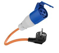 FDTEK European Hook Up Adapter, 16A EU Plug Caravan Electric Adapter IP44, 30cm Heavy Duty Converter, Motorhome Essentials for Camping, Campervan, Motorhome & Boats