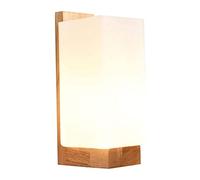 FDTMGW Vintage Wood Glass Wall Lamp Modern Simple Industrial Wall Sconces Nordic Bedroom Bedside Wall Mounted Lighting Fixture Corridor Living Room Bedrooms Indoor Hallway Aisle Decor (Size : A)