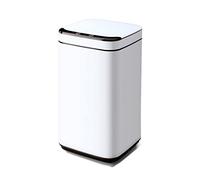 FDTMGW Waste Bins Kitchen Household Trash Can Smart Stainless Steel Trash Can with Lid for Living Room Creative Bathroom Induction Trash Can 13L Capacity kitchen Bin (Color : White)