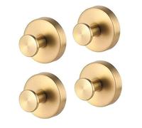 FDTRXU Non Perforated Suction Cup Hook Stainless Steel Bathroom Wall Mounted Coat Hook Suitable for Ceramic Tiles, Glass Lamp Walls(Gold,4-Piece Set)