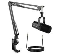 FDUCE SL40X XLR Dynamic Podcast Microphone kit for Vocal Recording | All Metal Mic with Boom Arm, Professional Microphone kit for Vocal Recording, Podcasting, for XLR mixer or interface