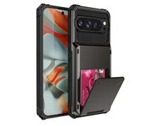 FDUJINH Case for Google Pixel 10 Pro XL/10 PRO/10, Hidden Card Holder Slot Wallet Cover Shockproof Anti-Slip Slim Protective Shell,Grey,10Pro