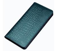 FDUJINH Case for Honor Magic 8 Pro/8, Flip Folio Genuine Leather Cover Crocodile Texture Magnetic Closure Stand Function Anti-Scratch Phone Case,Green,8