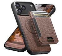 FDUJINH Case for Iphone 17 Pro Max/17 Pro/17 Air/17, Magnetic Detachable Wallet Leather Cover Card Slot Stand Protection Business Shell,Brown,17 Pro