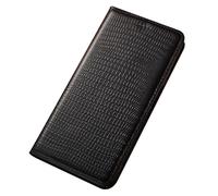 FDUJINH Case for Xiaomi 17 Ultra/17 Pro Max/17 Pro/17, Genuine Leather Wallet Cover Flip Lizard Texture Stand Shockproof Case,Black,17 Ultra