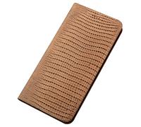 FDUJINH Case for Xiaomi 17 Ultra/17 Pro Max/17 Pro/17, Genuine Leather Wallet Cover Flip Lizard Texture Stand Shockproof Case,Brass,17 Ultra